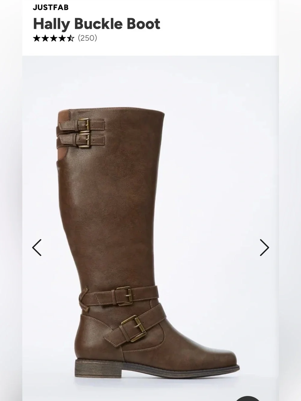JustFab Brown Hally Over-the-Knee Buckle Boots